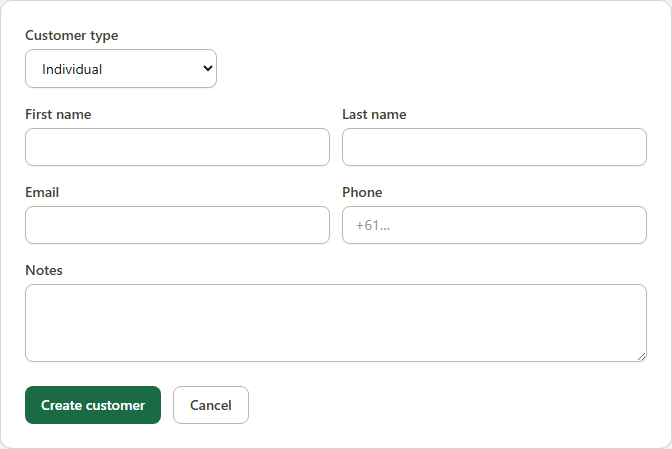 Screenshot of the add and manage your customers screen in SJMS