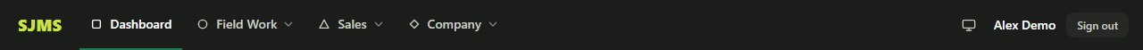 Screenshot of the switch between light and dark mode screen in SJMS